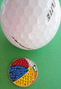 Beach Ball Crystals Ball Marker golf ball pic 1