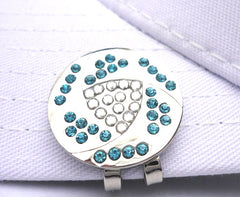 Crystal Clear and Teal Ball Marker hat brim pic