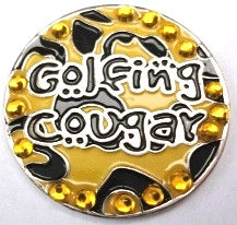 Golfing Cougar with Crystals Ball Marker product pic