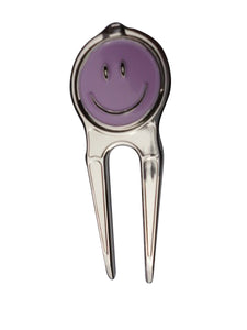 Smiley Face Purple Ball Marker divot fixer pic 1