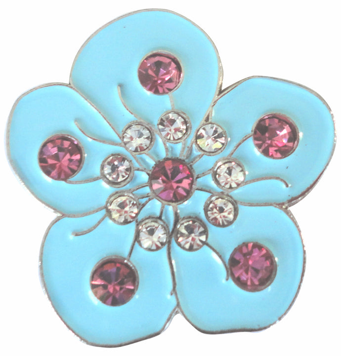 Flower Blue with Crystals Ball Marker main pic