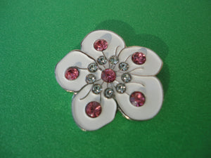 Flower White with Crystals Ball Marker product pic