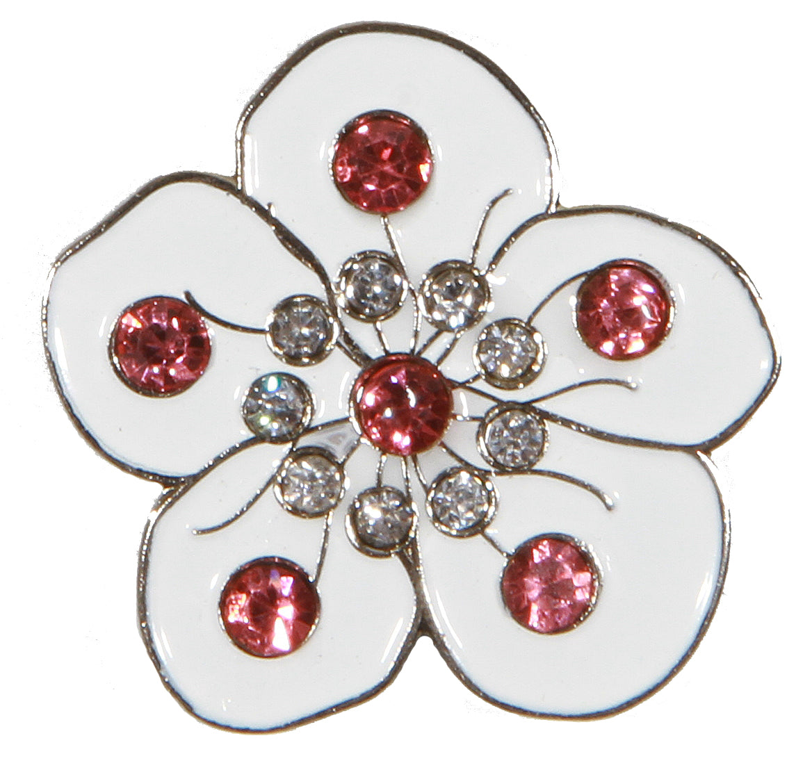 Flower White with Crystals Ball Marker product pic 1