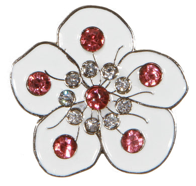 Flower White with Crystals Ball Marker product pic 1