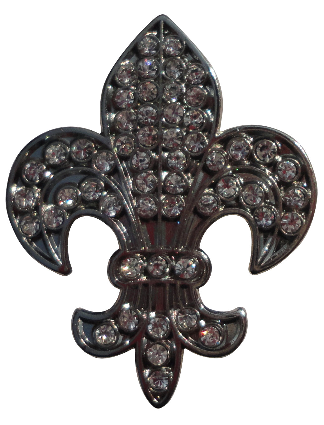 Fleur-de-lis with Clear Crystals Ball Marker
