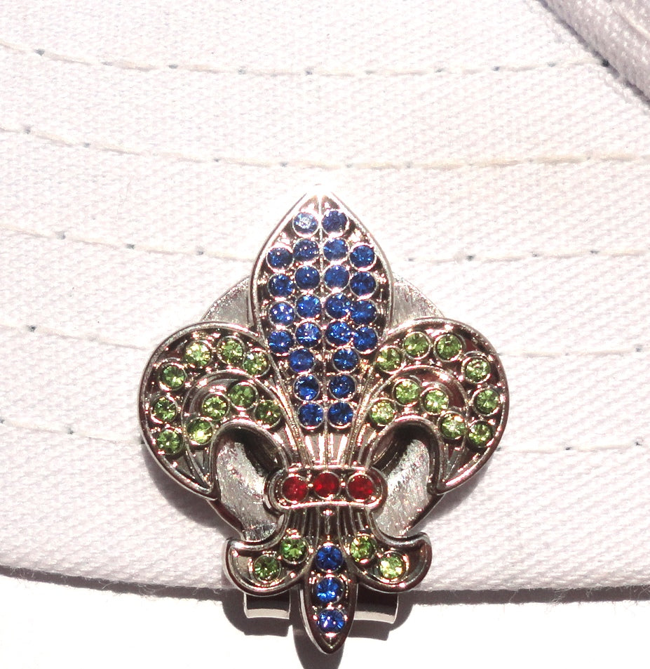 Fleur-de-lis with Colorful Crystals Ball Marker