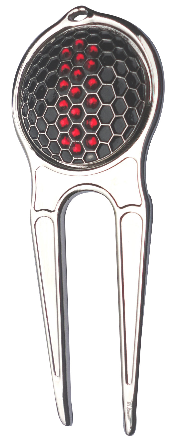 Black Ball w/ Red Crystals Ball Marker divot fixer pic