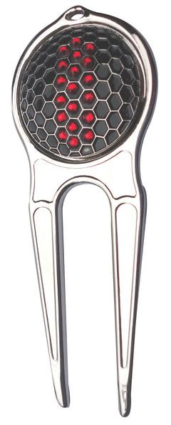 Black Ball w/ Red Crystals Ball Marker divot fixer pic