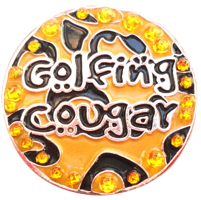 Golfing Cougar with Crystals Ball Marker product pic 2