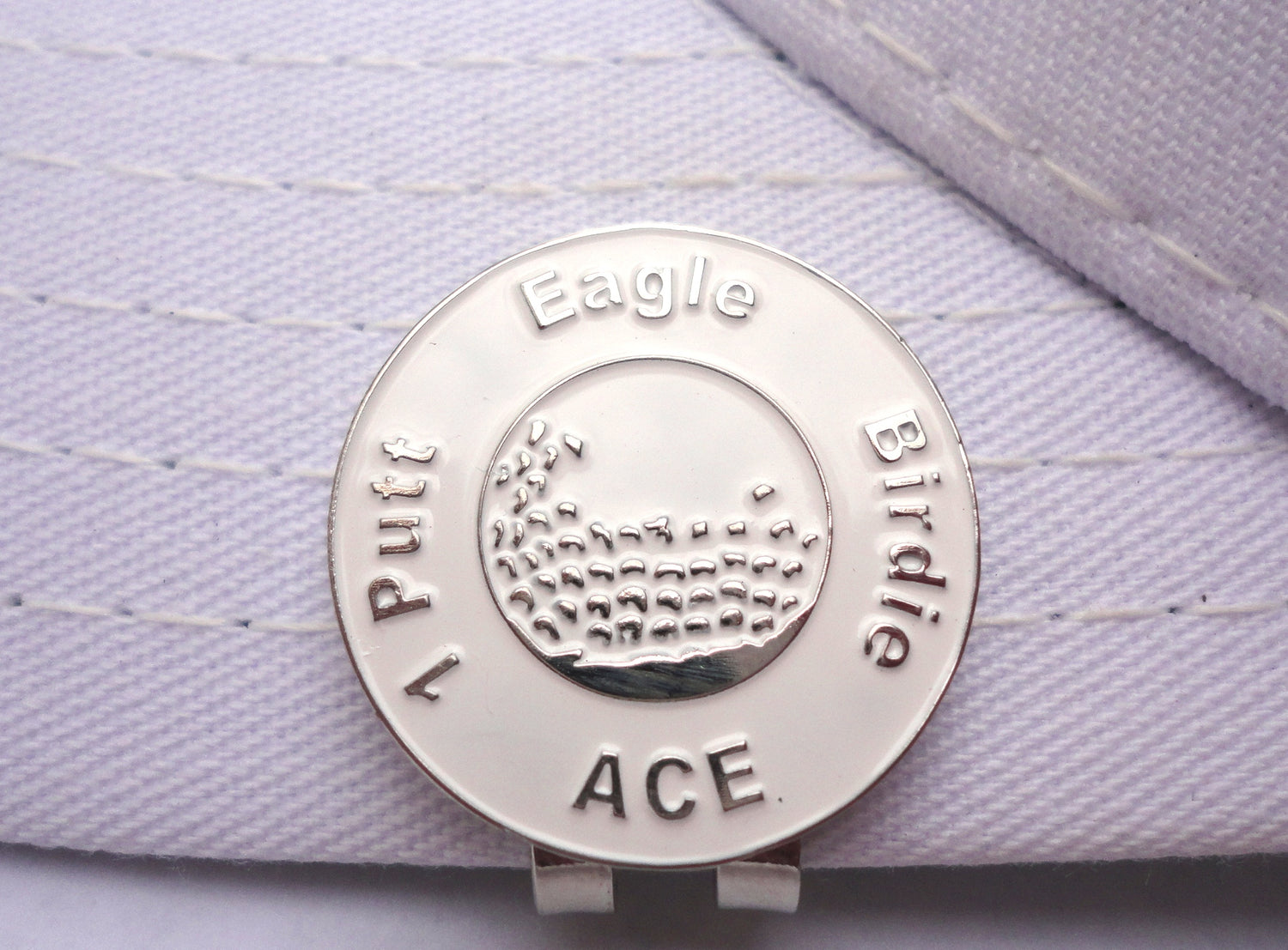 Great Expectations White Ball Marker hat brim pic