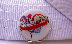 Heart Design Ball Marker hat brim pic