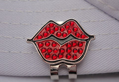 Hot Lips Red Ball Marker W/Crystals hat brim pic
