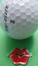 Hot Lips Red Ball Marker W/Crystals golf ball pic