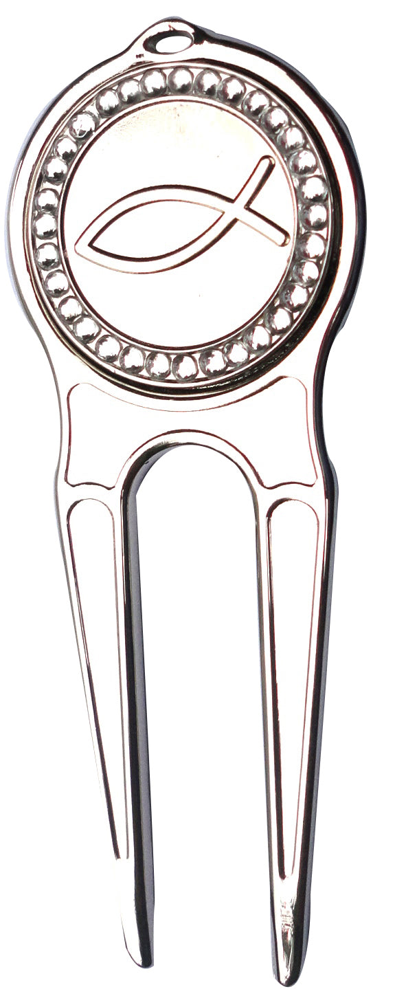 Infinity Fish with Crystals Ball Marker divot fixer pic