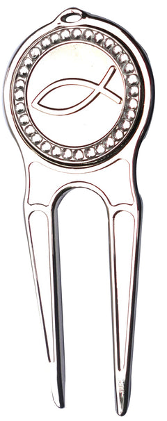 Infinity Fish with Crystals Ball Marker divot fixer pic