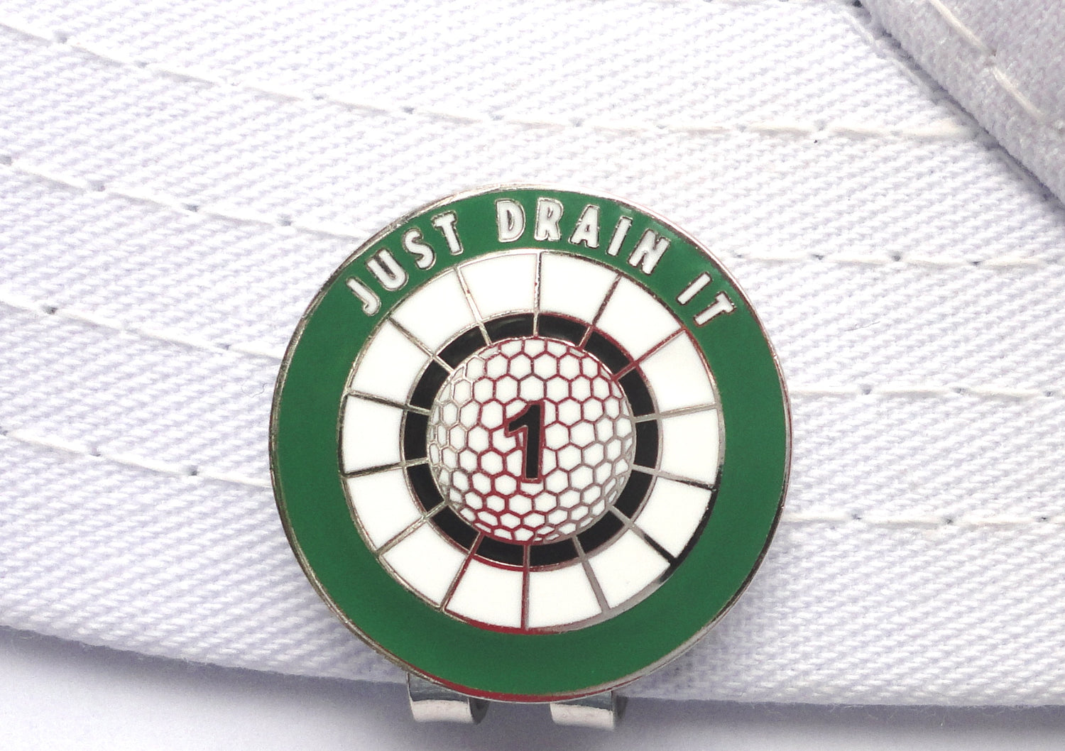 JUST DRAIN IT Ball Marker hat brim pic 2