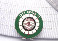JUST DRAIN IT Ball Marker hat brim pic 2