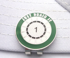 JUST DRAIN IT Ball Marker hat brim pic