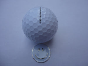 Smiley Face Blue Ball Marker golf ball pic