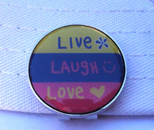 Live Laugh Love Ball Marker hat brim pic