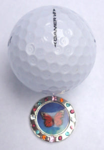 Monarch Watercolor Crystal Ball Marker golf ball pic 1