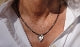 Black Cord Necklace with Heart Shaped Magnet neck pic 2