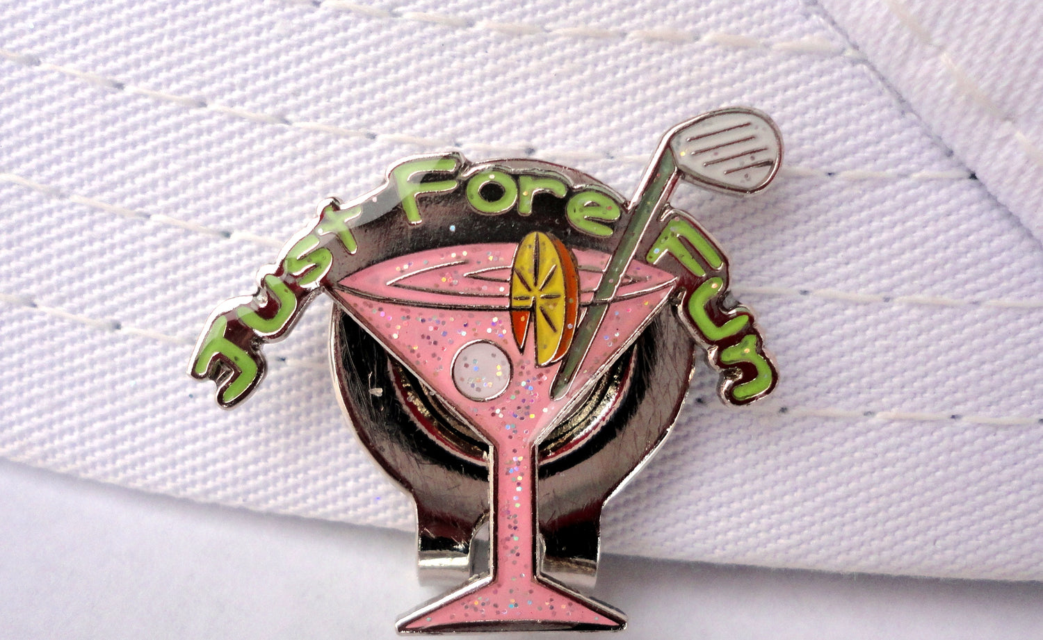 Pink Martini Glass Ball Marker hat brim pic 2