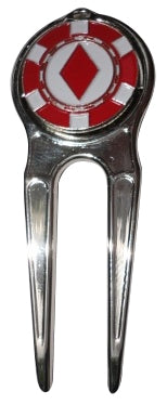 Poker Chip Diamonds Ball Marker divot fixer pic 1