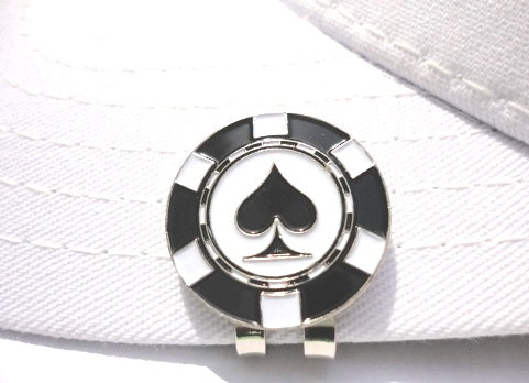 Poker Chip Spades Ball Marker hat brim pic 1