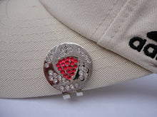 Crystal Red & White Ball Marker hat brim pic