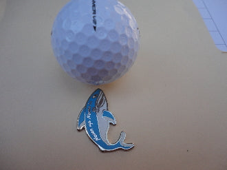 Blue & White Shark Ball Marker golf ball pic 1