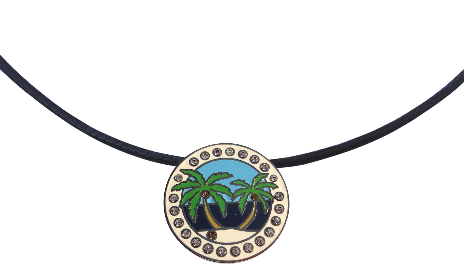 Island Paradise w/ Crystals Ball Marker necklace pic
