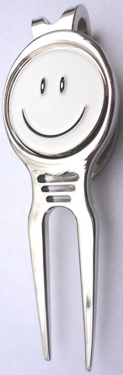 Smiley Face White Ball Marker divot fixer pic 3