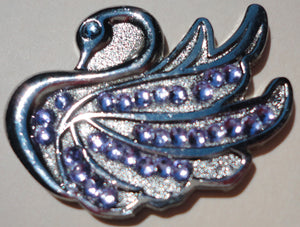 Swan with Violet Crystals Ball Marker main pic