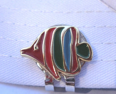 Gold Tropical Fish Ball Marker hat brim pic