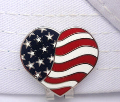 American Flag Heart Ball Marker hat brim pic 1