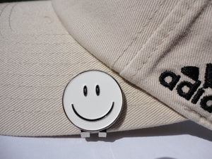 Smiley Face White Ball Marker hat brim pic