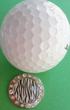 Zebra Stripes w/ Crystals Ball Marker golf ball pic