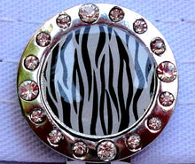 Zebra Stripes w/ Crystals Ball Marker hat brim pic 1