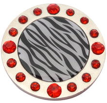 Zebra Stripes W/ Orange Crystals Ball Marker