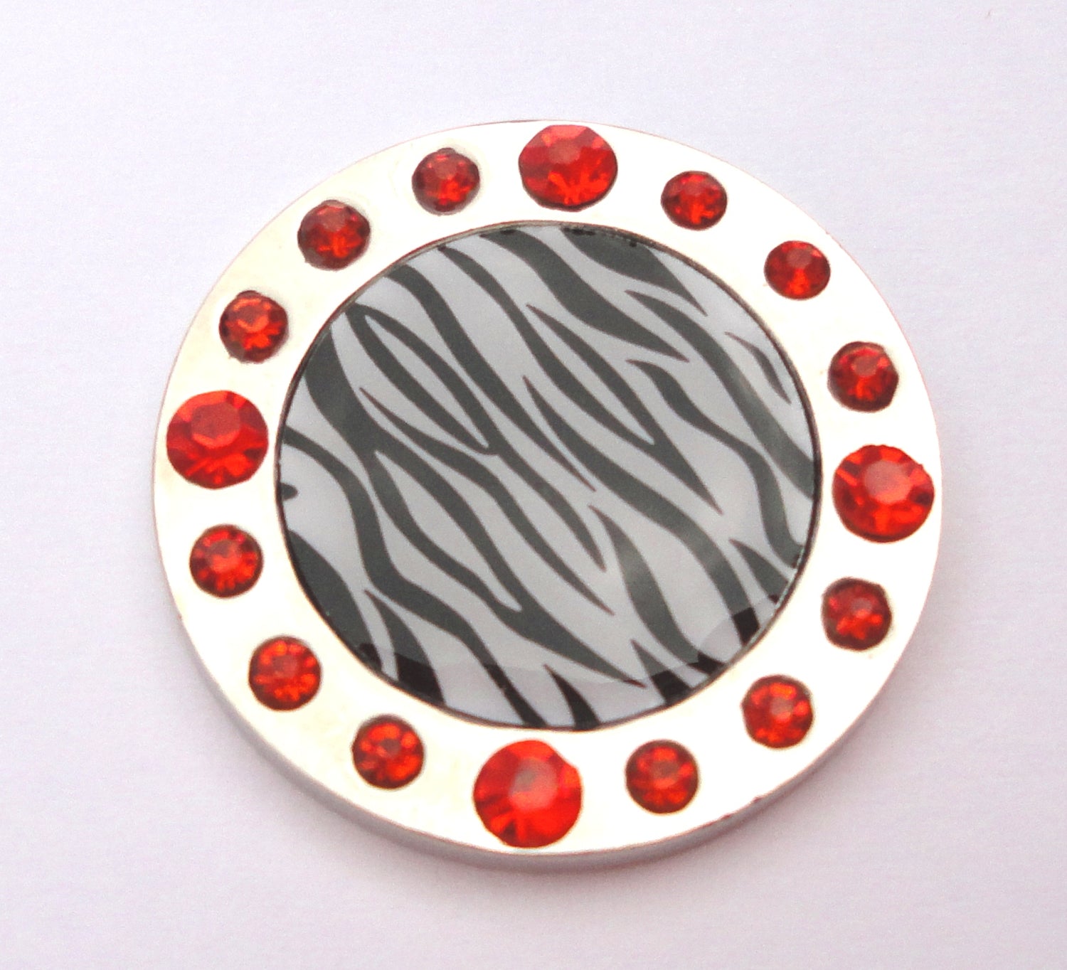 Zebra Stripes W/ Orange Crystals Ball Marker