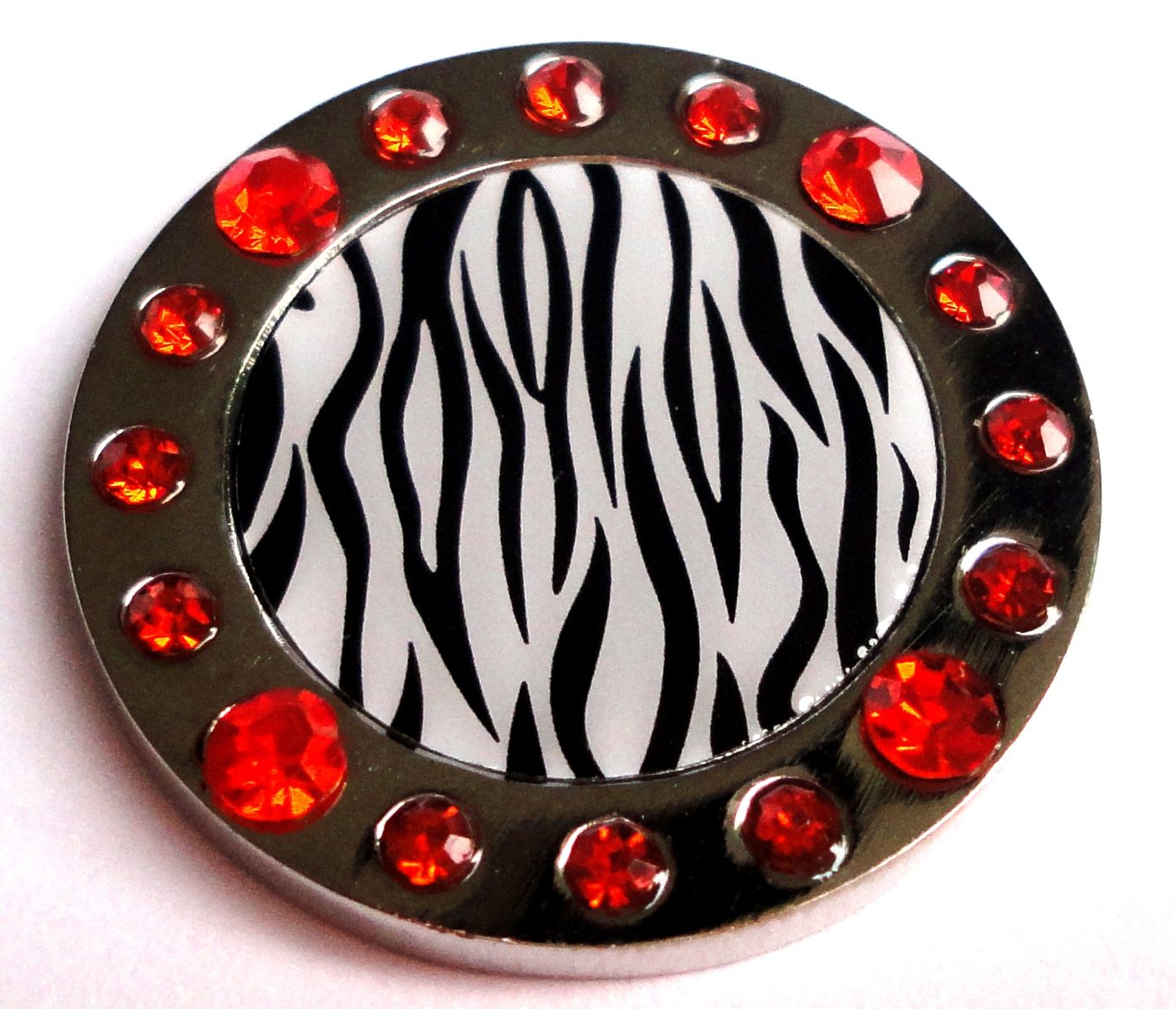 Zebra Stripes W/ Orange Crystals Ball Marker