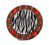 Zebra Stripes W/ Orange Crystals Ball Marker